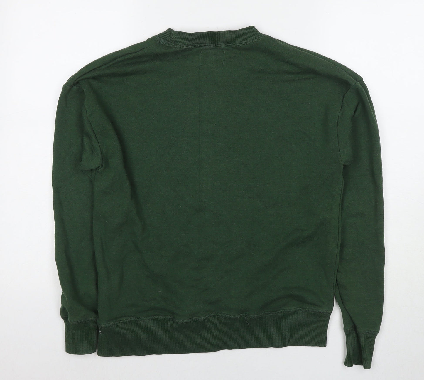 Pull&Bear Womens Green Cotton Pullover Hoodie Size M Pullover - Tokyo City