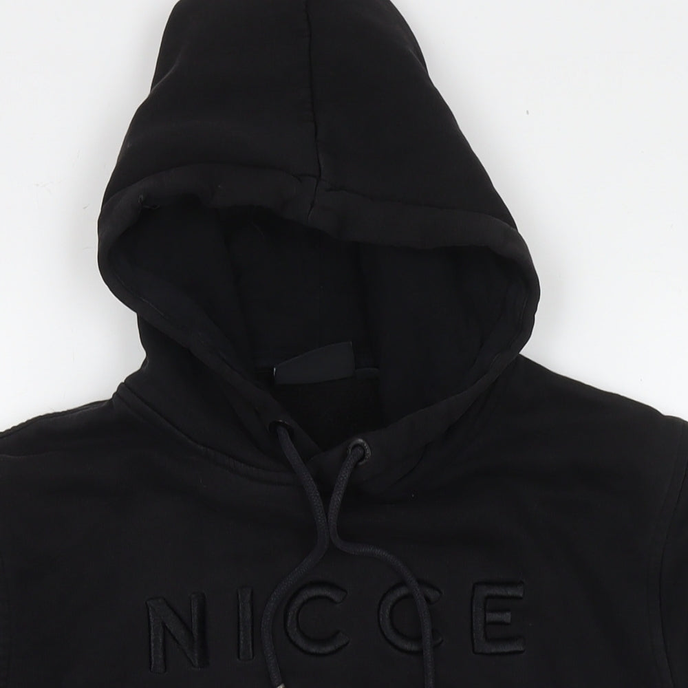 NICCE London Mens Black Cotton Pullover Hoodie Size XS - Logo