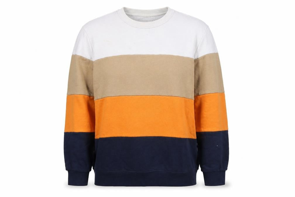 Pull&Bear Womens Multicoloured Colourblock Cotton Pullover Sweatshirt Size L Pullover