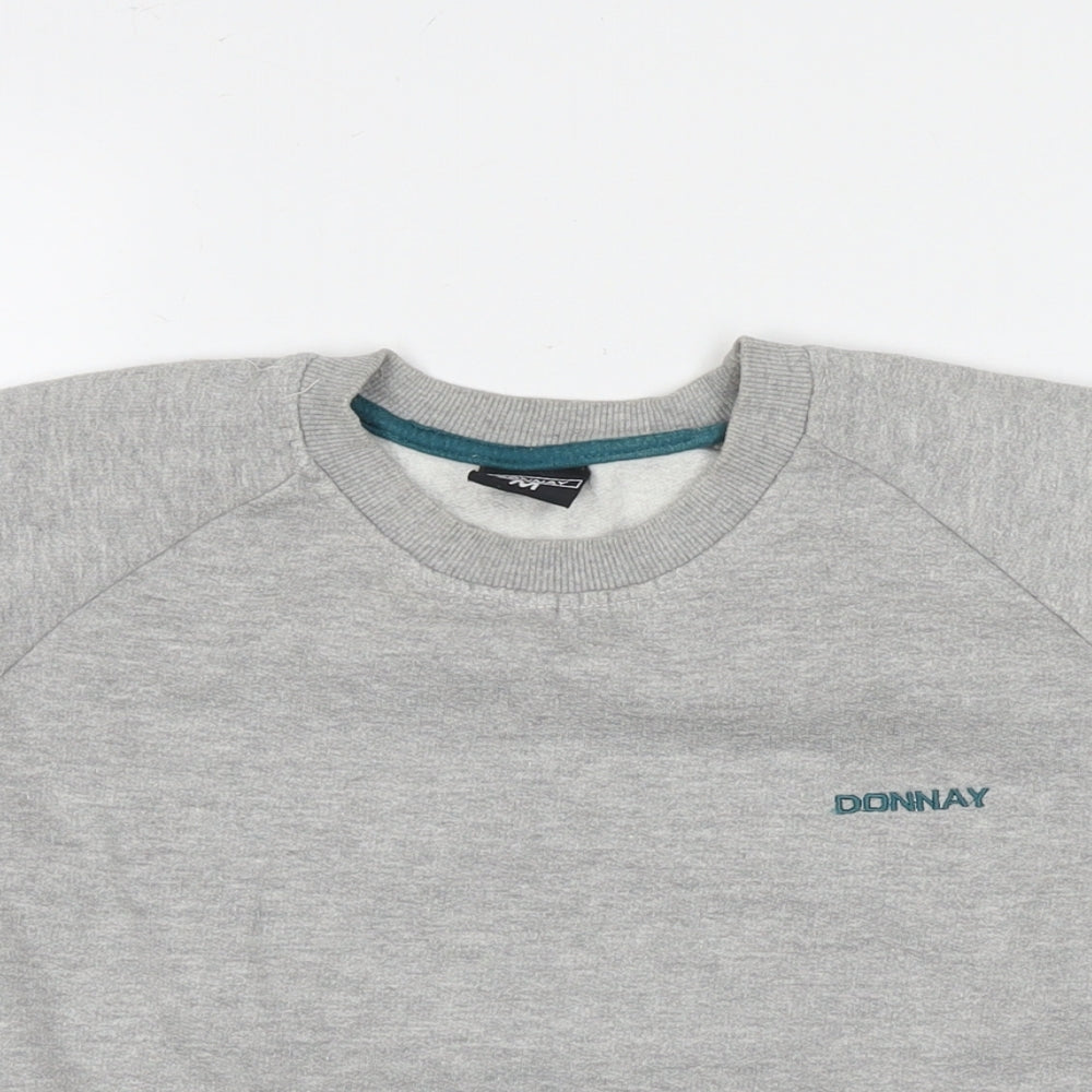 Donnay Mens Grey Cotton Pullover Sweatshirt Size M