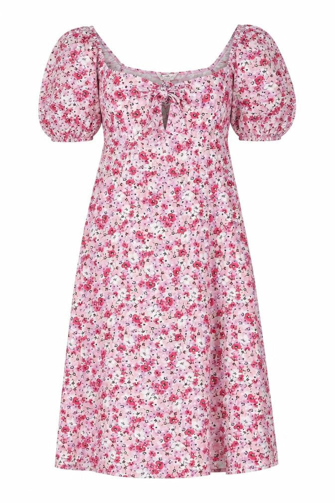 Miss Selfridge Womens Pink Floral Polyester A-Line Size 16 Sweetheart Pullover
