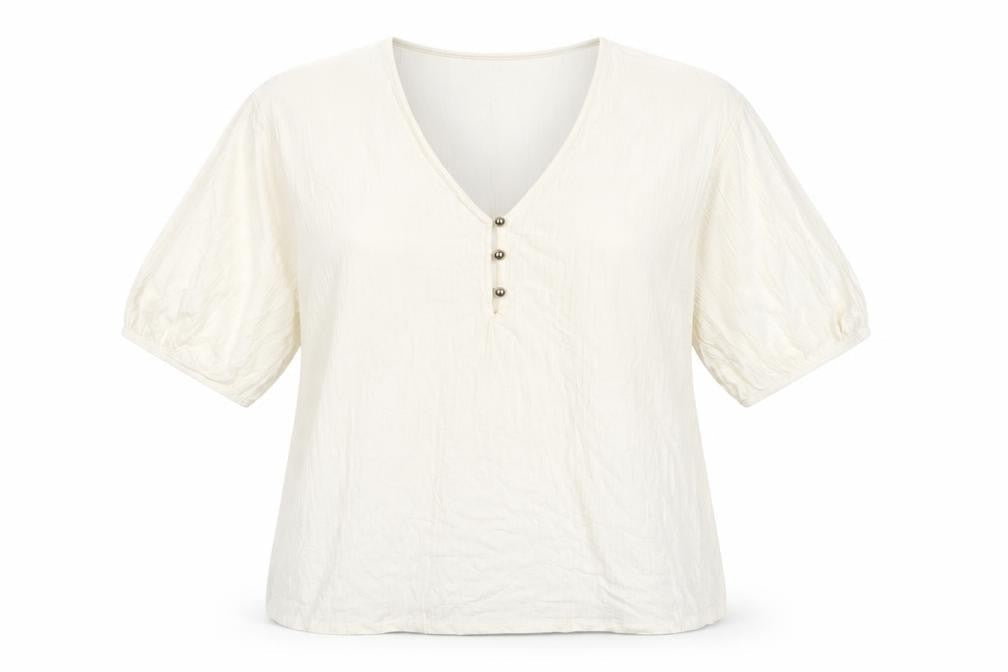 Very Womens Ivory Viscose Basic T-Shirt Size 18 V-Neck