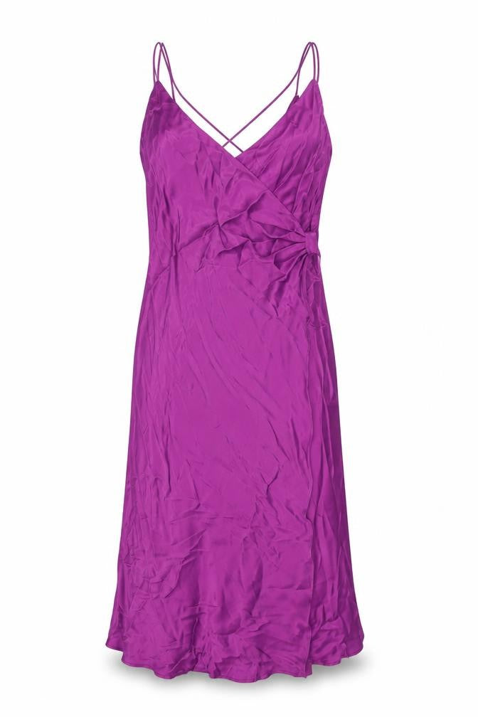 Zara Womens Purple Polyester Slip Dress Size XL V-Neck Pullover