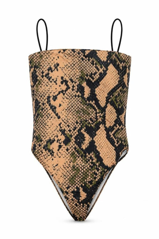 Edge Street Womens Orange Geometric Polyester Bodysuit One-Piece Size 10 Snap
