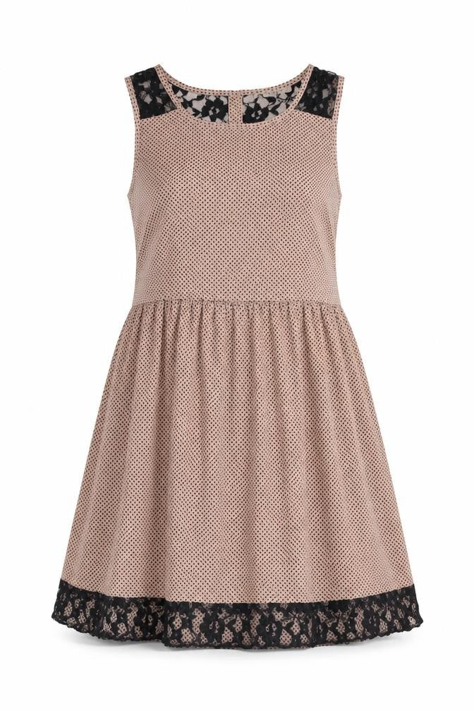 Anmol Womens Pink Polka Dot Polyester A-Line Size 10 Round Neck Button