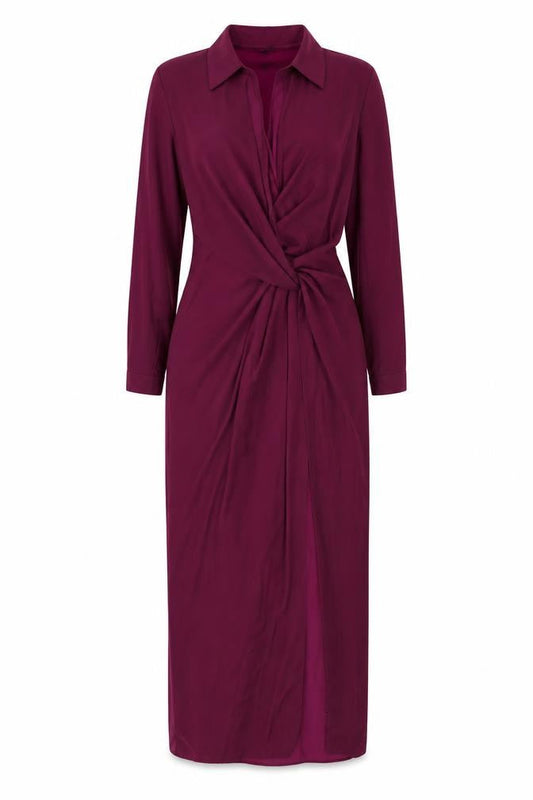 Missguided Womens Purple Polyester Maxi Size 8 Collared Zip