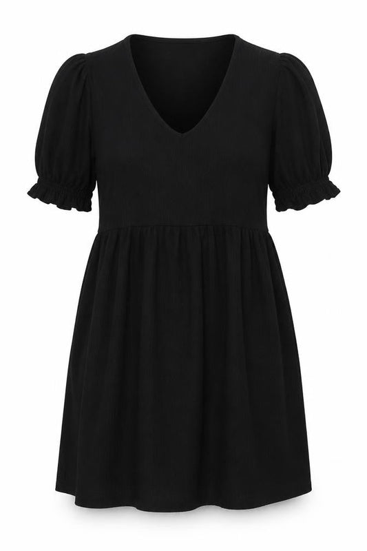 New Look Womens Black Polyester Shift Size 10 V-Neck Pullover