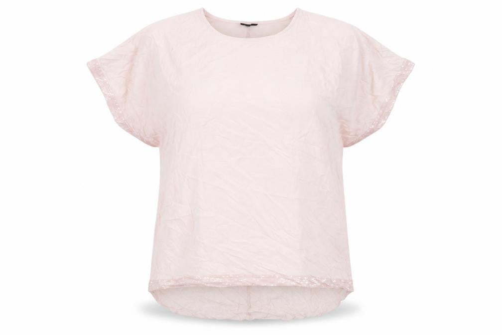 Izabel London Womens Pink Polyester Basic T-Shirt Size 18 Round Neck