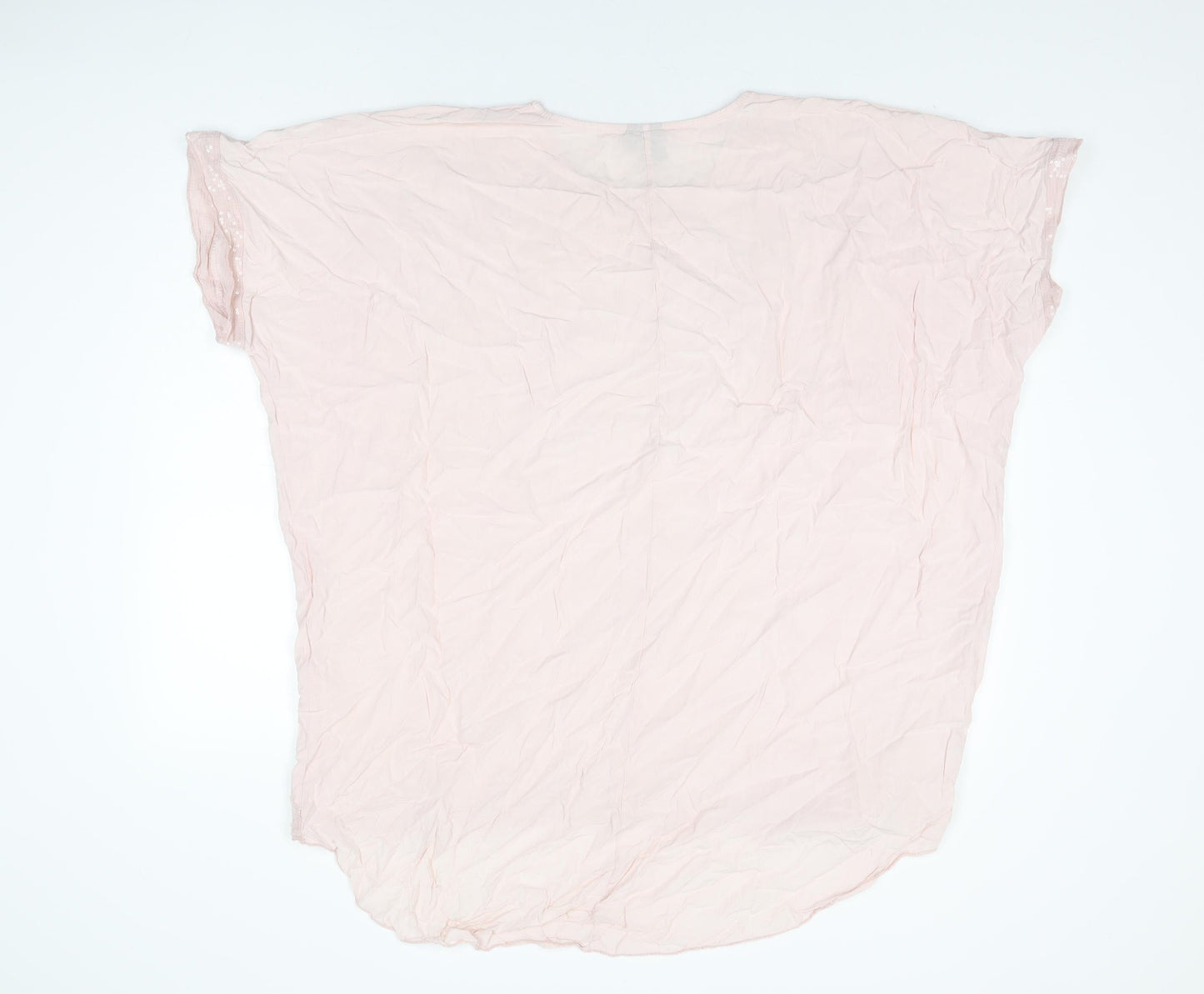 Izabel London Womens Pink Polyester Basic T-Shirt Size 18 Round Neck