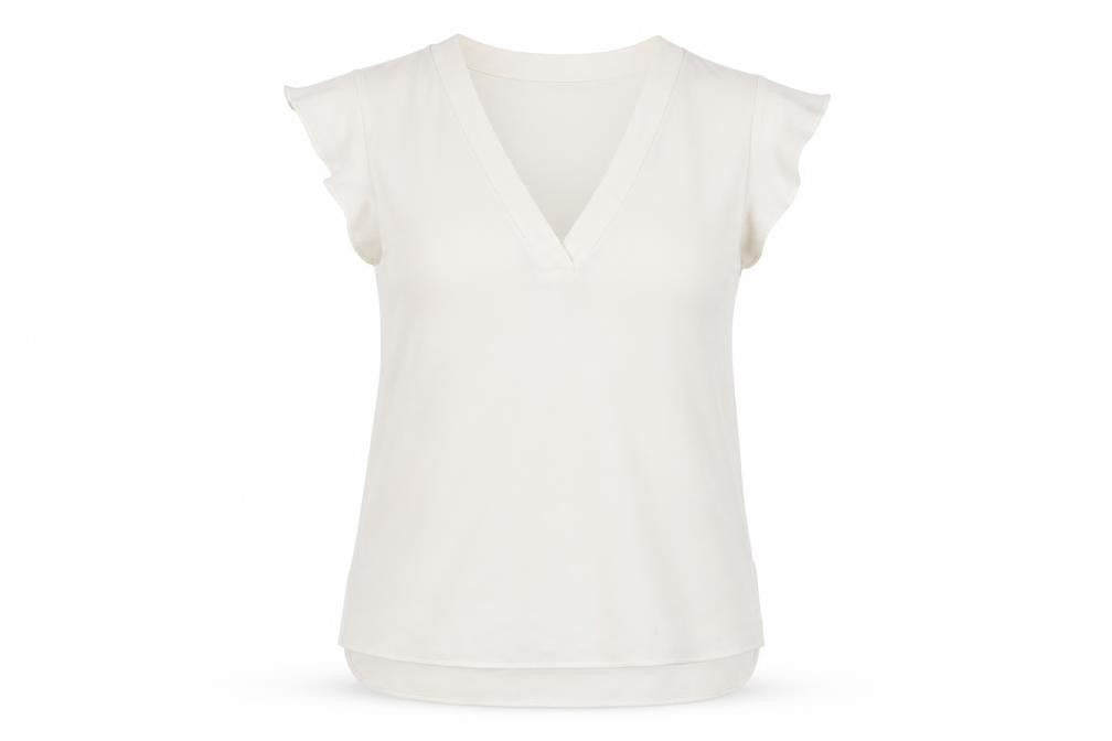 Zara Womens White Polyester Basic T-Shirt Size S V-Neck