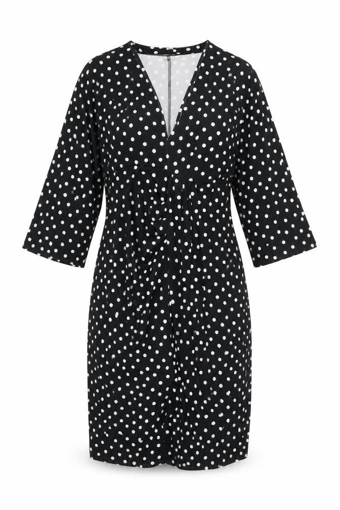 ASOS Womens Black Polka Dot Polyester Shift Size 12 V-Neck Pullover