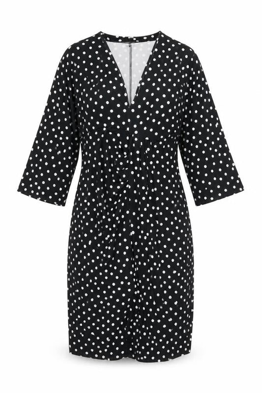ASOS Womens Black Polka Dot Polyester Shift Size 12 V-Neck Pullover