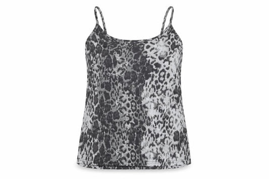 NEXT Womens Grey Animal Print Nylon Camisole T-Shirt Size 22 Scoop Neck