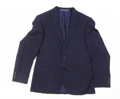 Additional front view of Autograph men’s blue wool jacket suit jacket, size 40, regular