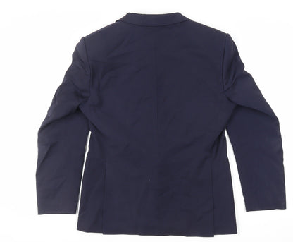 Back view of Autograph men’s blue wool jacket suit jacket, size 40, regular
