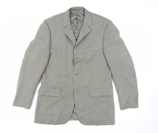 Burton Mens Green Polyester Jacket Suit Jacket Size 38 Regular