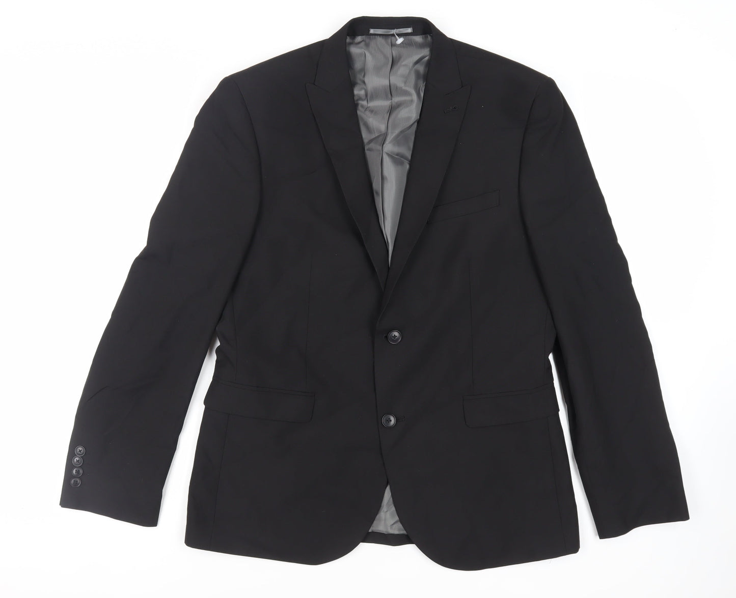 NEXT Mens Black Polyester Jacket Blazer Size 42 Regular