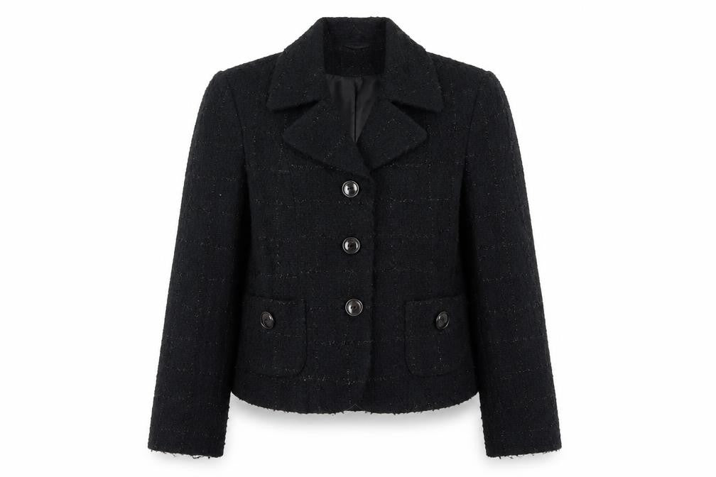 MK One Womens Black Check Jacket Blazer Size 16 Button