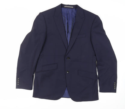 Additional front view of Autograph men’s blue wool jacket suit jacket, size 38, regular