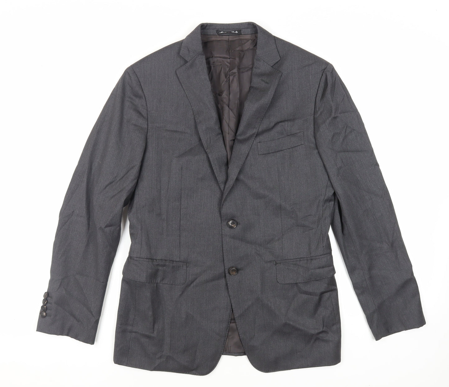Paul Zileri Mens Grey Wool Jacket Suit Jacket Size 38 Regular