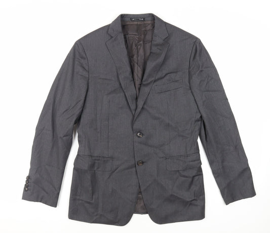 Paul Zileri Mens Grey Wool Jacket Suit Jacket Size 38 Regular