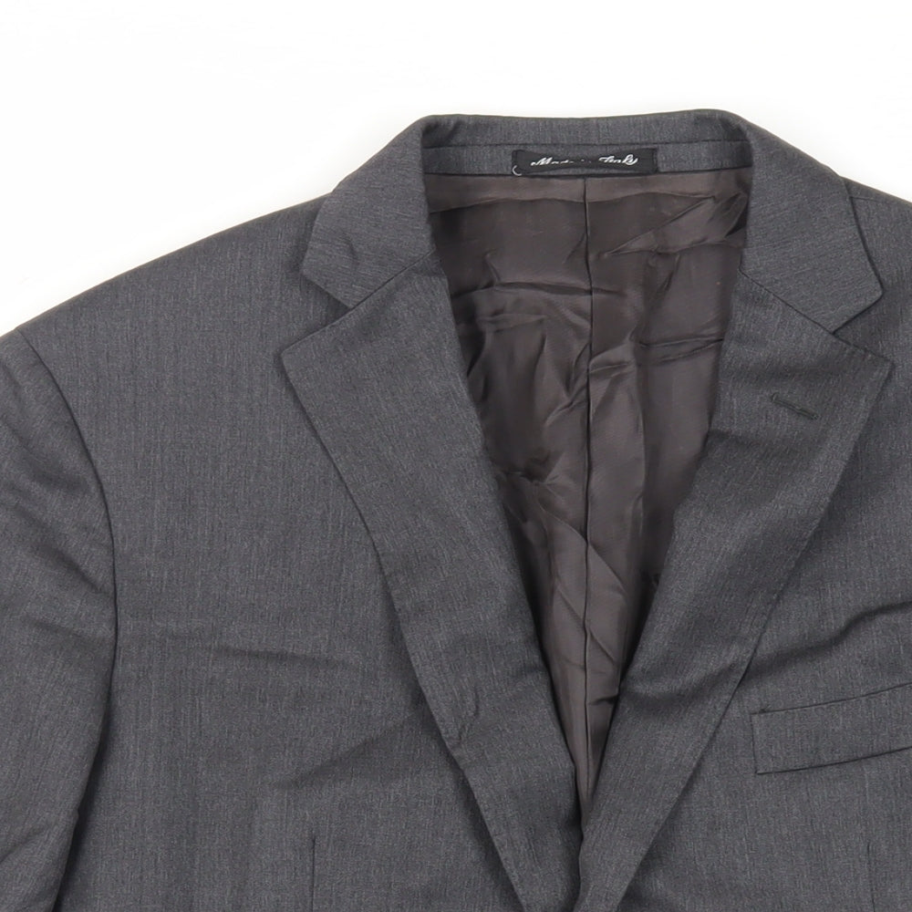 Paul Zileri Mens Grey Wool Jacket Suit Jacket Size 38 Regular