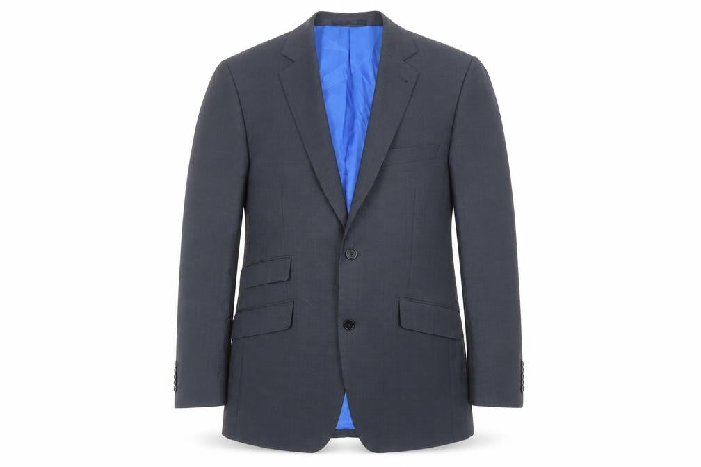 Hawes & Curtis Mens Blue Wool Jacket Suit Jacket Size 40 Regular