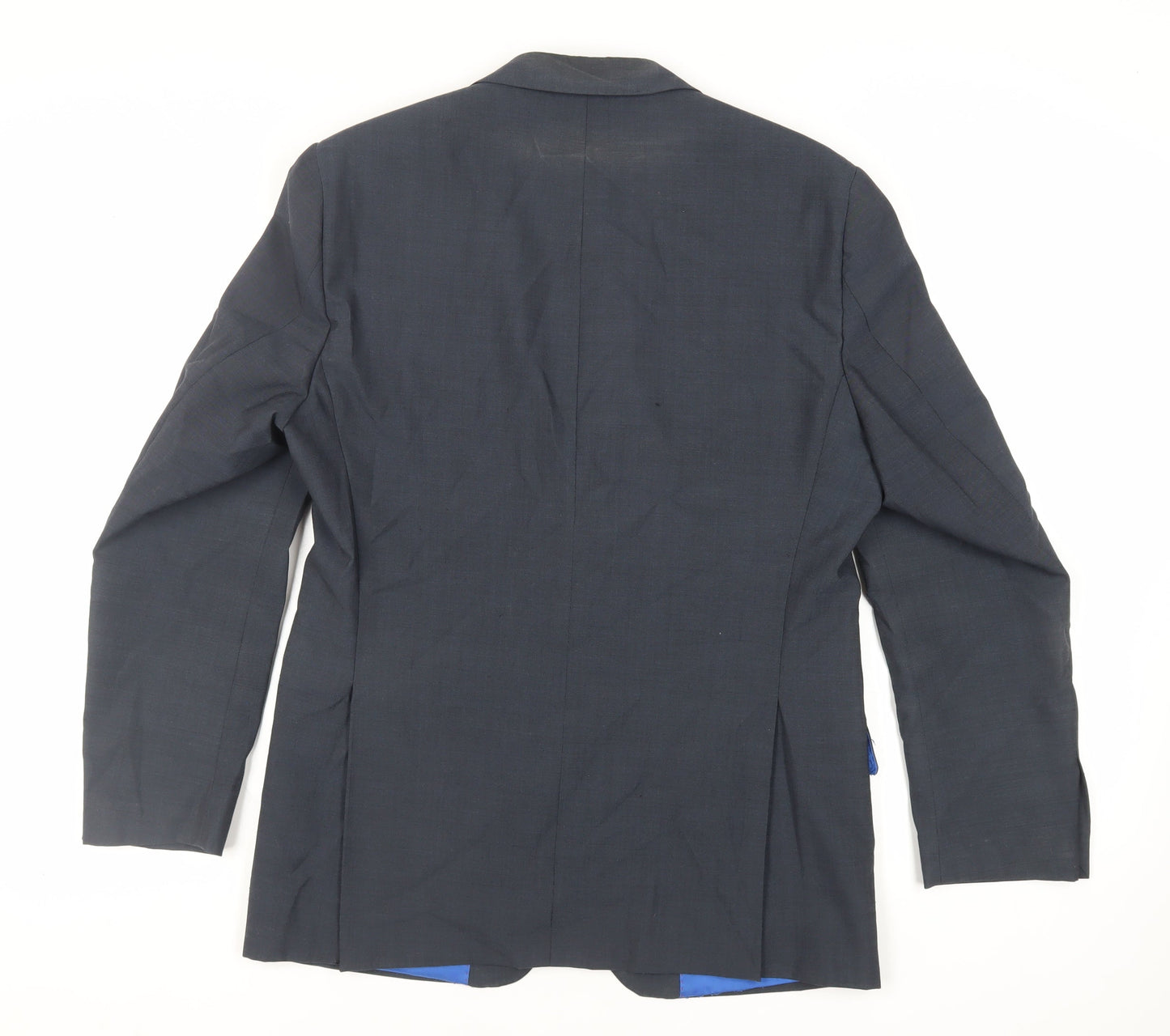 Hawes & Curtis Mens Blue Wool Jacket Suit Jacket Size 40 Regular