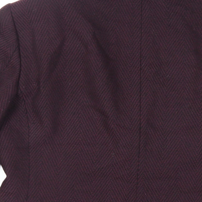 Brand and care label for ASOS men’s purple geometric polyester jacket blazer, size 36, regular