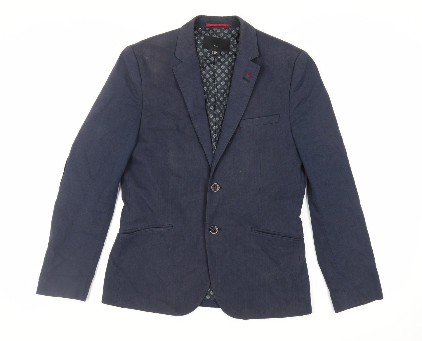 H&M Mens Blue Cotton Jacket Blazer Size 38 Regular