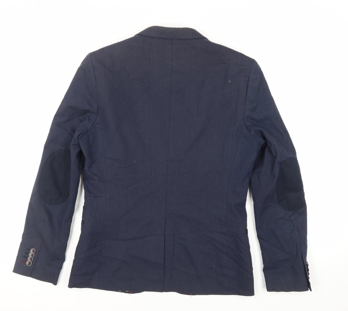 H&M Mens Blue Cotton Jacket Blazer Size 38 Regular