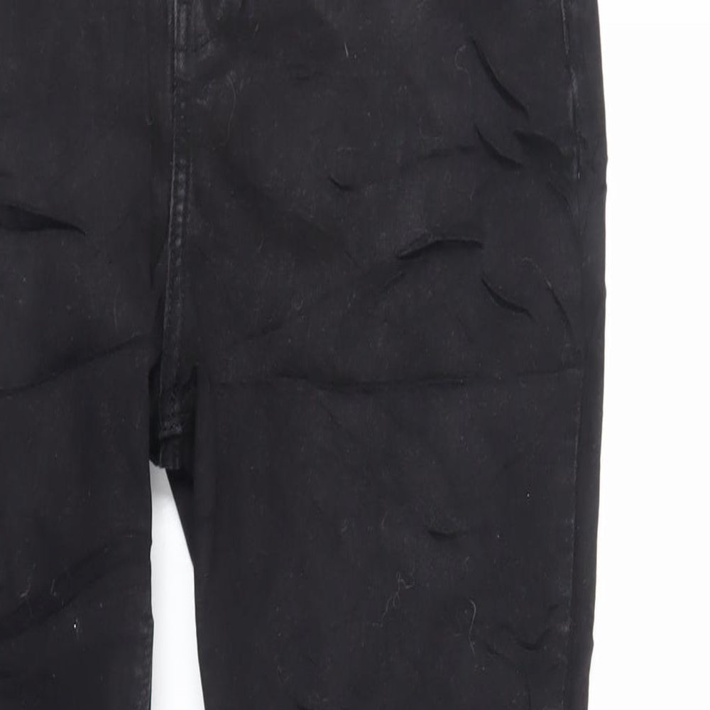 Very Womens Black Cotton Skinny Jeans Size 14 L28 in Regular Button