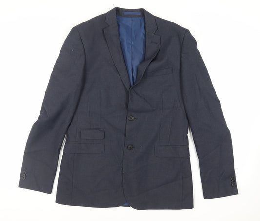 Marks and Spencer Mens Blue Polyester Jacket Suit Jacket Size 40 Regular