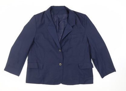Heather Valley Womens Blue Jacket Blazer Size 22 Button - Vintage