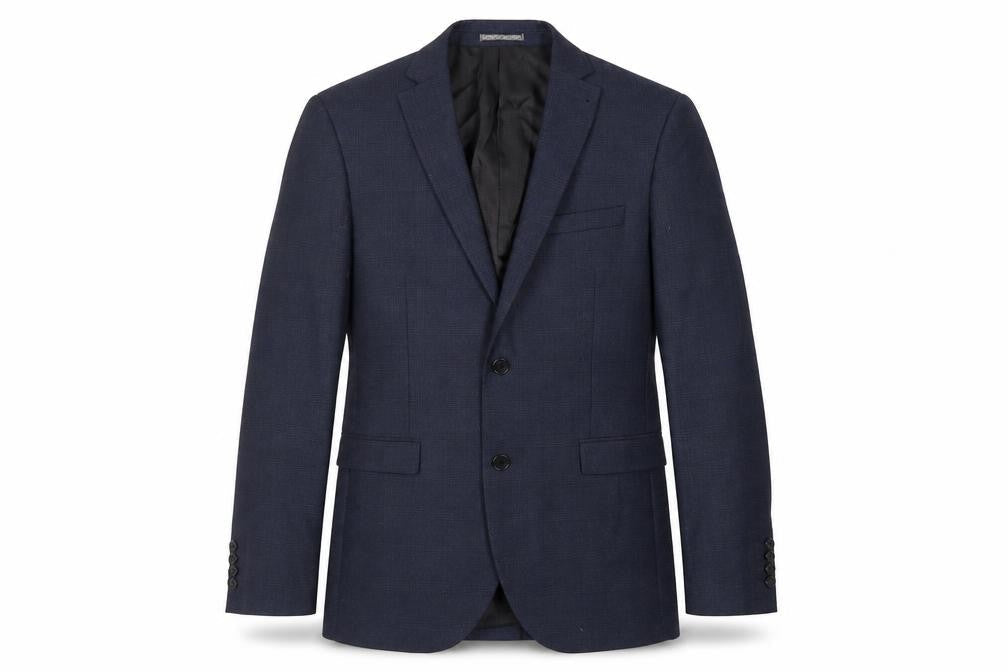 NEXT Mens Blue Plaid Polyester Jacket Suit Jacket Size 40 Regular