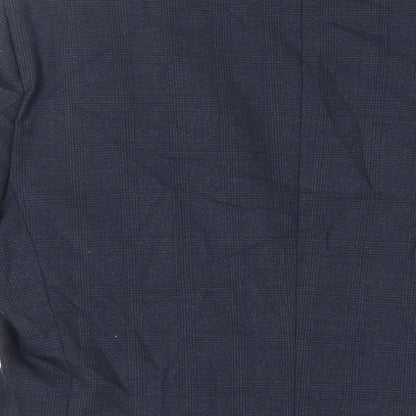 Next Mens Blue Plaid Polyester Jacket Suit Jacket Size 40 Regular