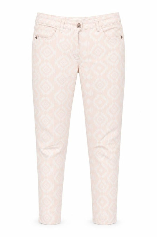 Next Womens Pink Geometric Cotton Skinny Jeans Size 10 L29 in Regular Zip