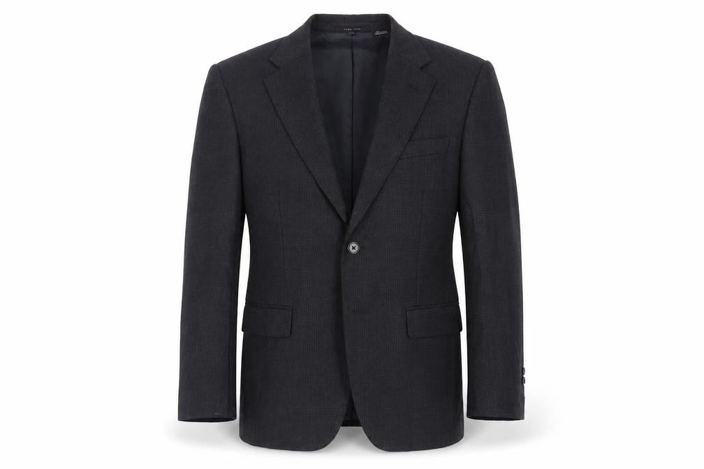 Zara Man Mens Black Plaid Wool Jacket Blazer Size 36 Regular