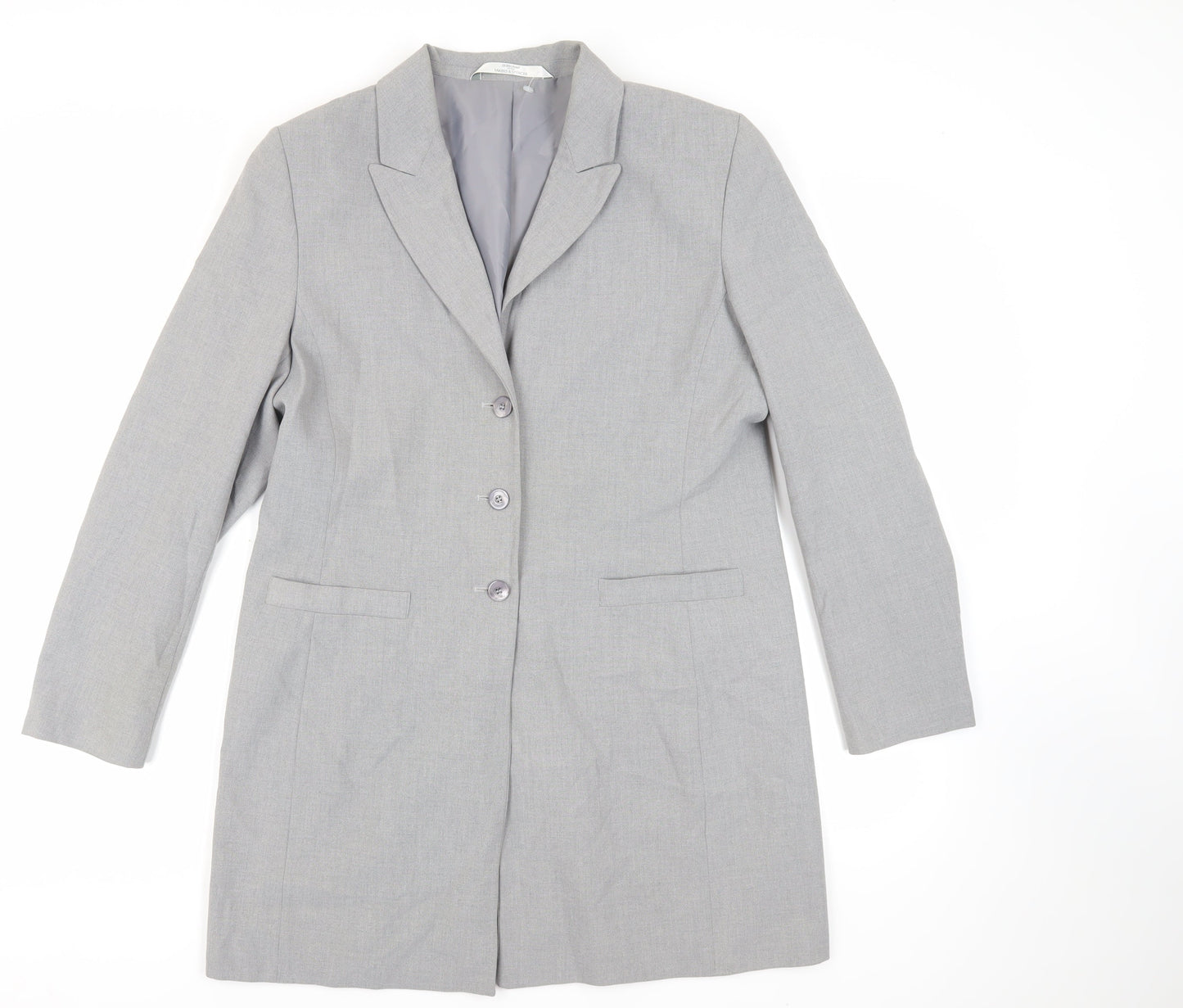 St Michael Womens Grey Jacket Blazer Size 18 Button - Vintage