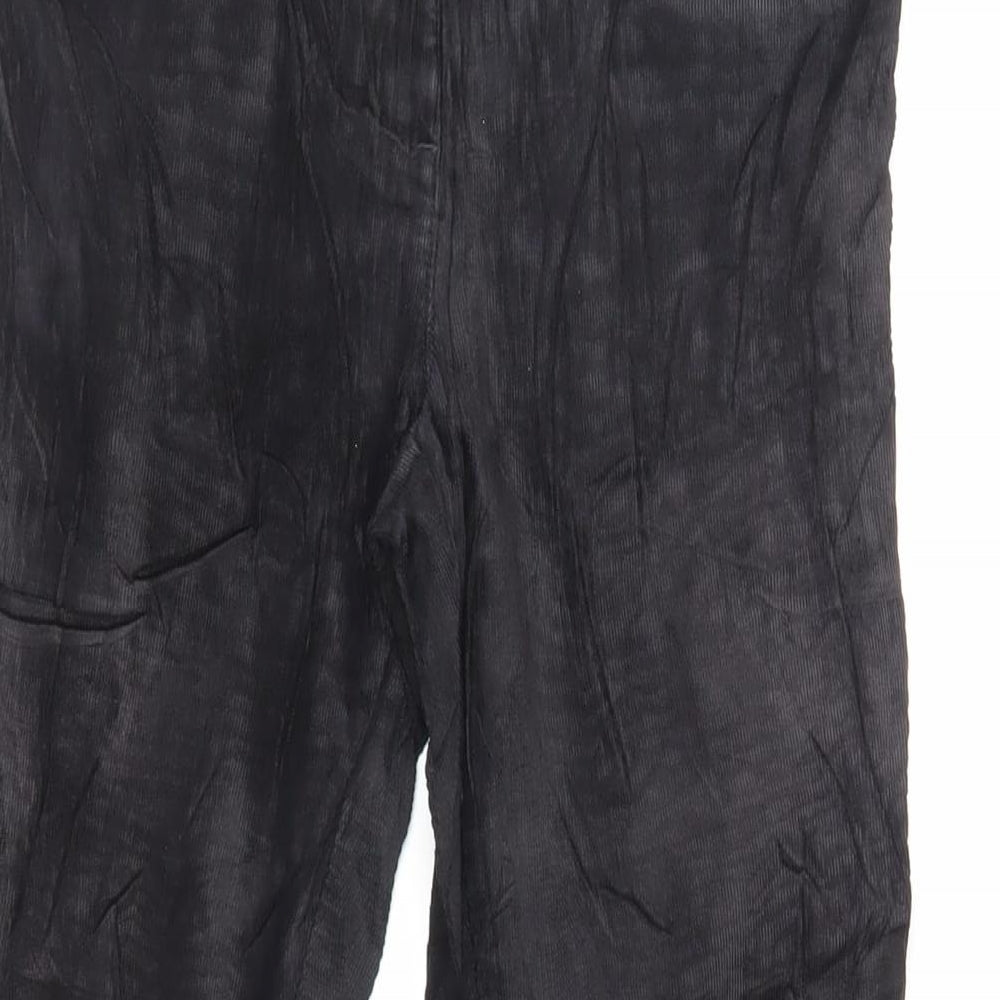 Marks and Spencer Womens Black Cotton Trousers Size 8 L29 in Regular Zip