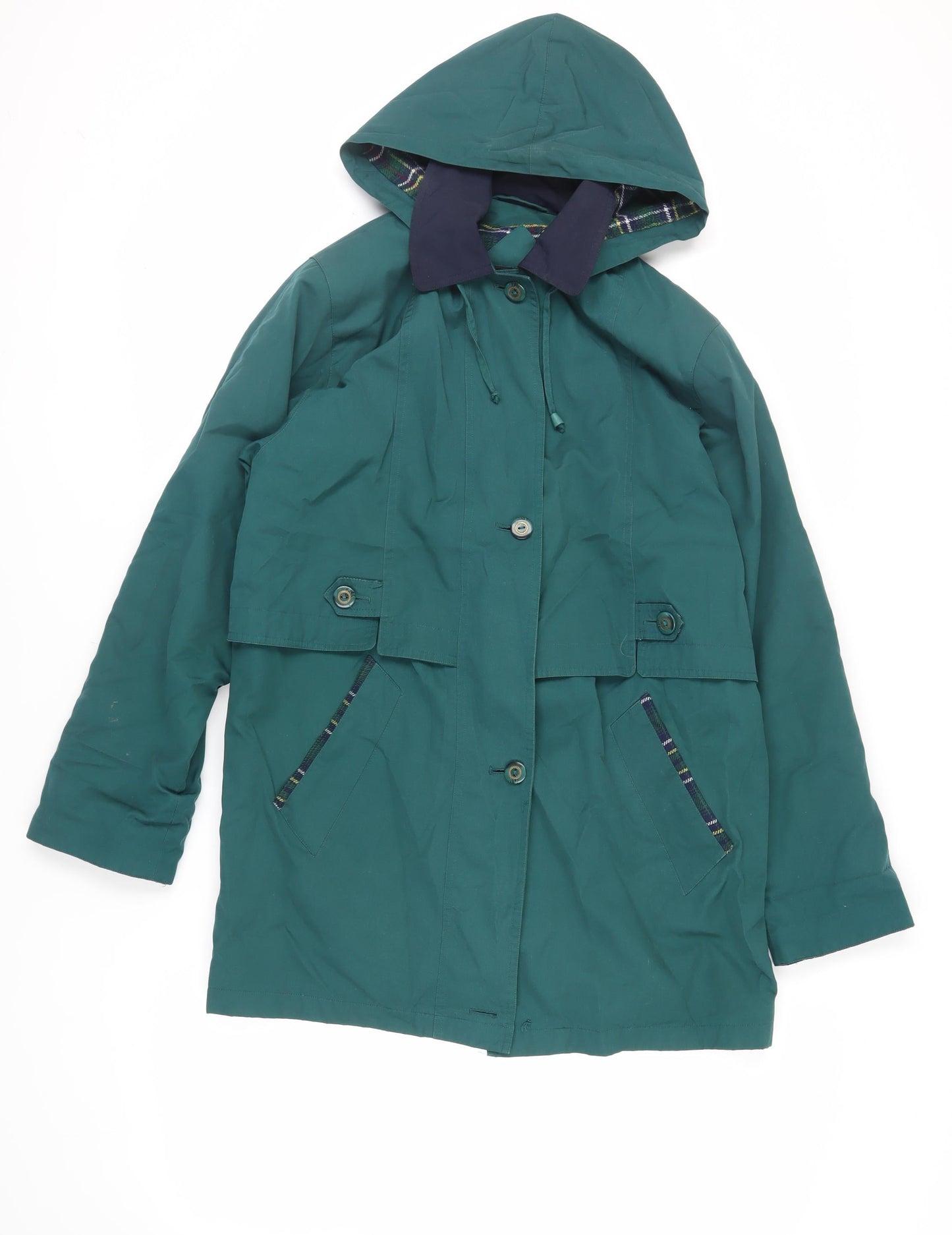 David Barry Womens Green Jacket Size 10 Button - Hooded