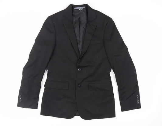 Marks and Spencer Mens Black Polyester Jacket Suit Jacket Size 36 Regular
