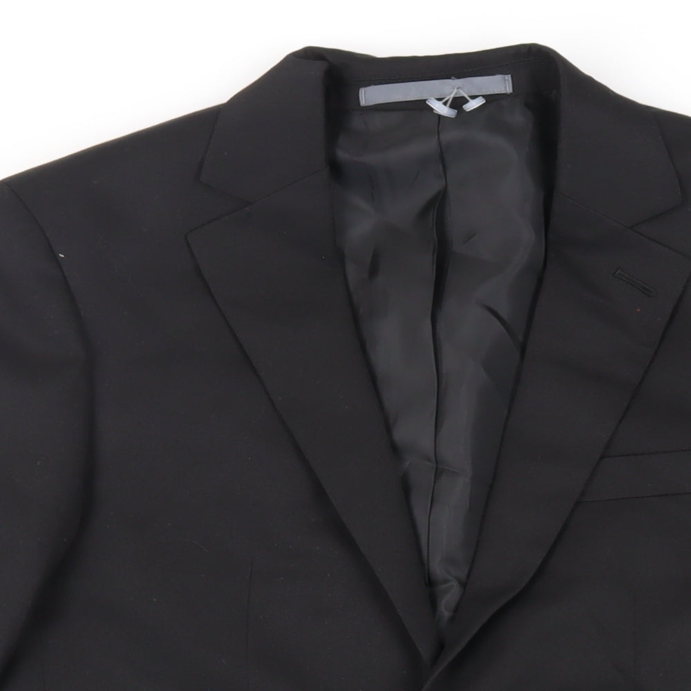 Marks and Spencer Mens Black Polyester Jacket Suit Jacket Size 36 Regular
