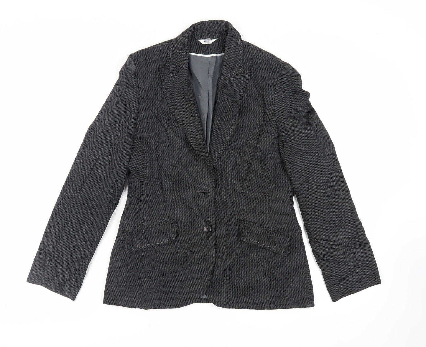 Klass Womens Black Jacket Blazer Size 12 Button