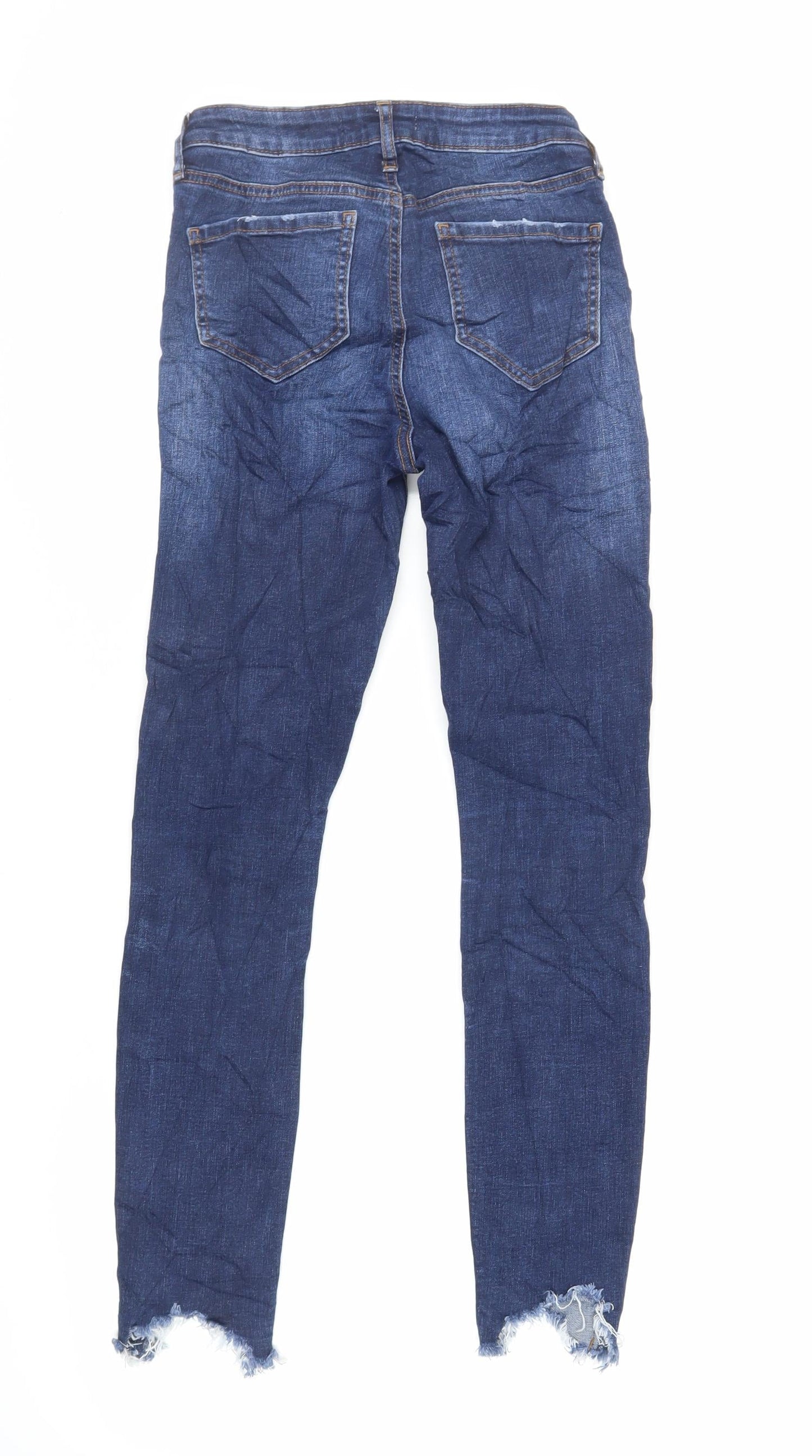 Denim & Co. Womens Blue Cotton Skinny Jeans Size 6 L28 in Regular Zip