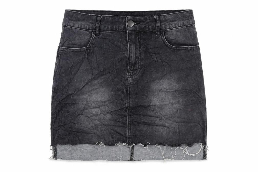 FOREVER 21 Womens Black Cotton Mini Skirt Size L Zip - Pockets