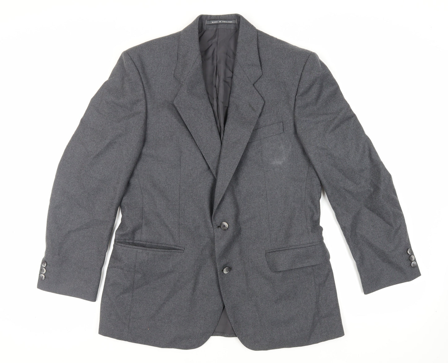 The Label Mens Grey Wool Jacket Suit Jacket Size 40 Regular