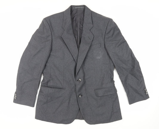 The Label Mens Grey Wool Jacket Suit Jacket Size 40 Regular