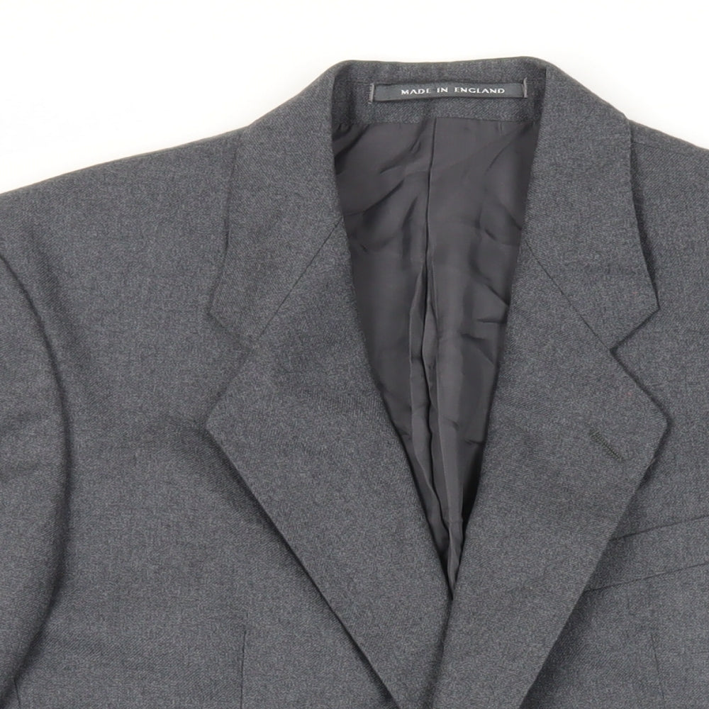 The Label Mens Grey Wool Jacket Suit Jacket Size 40 Regular