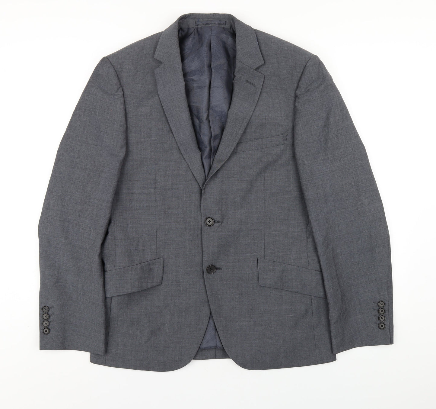 Marks and Spencer Mens Grey Wool Jacket Blazer Size 38 Regular